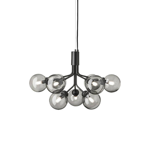 Apiales 9 Chandelier: Brushed Brass + Gold + Gold