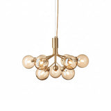 Apiales 9 Chandelier: Brushed Brass + Gold + Gold