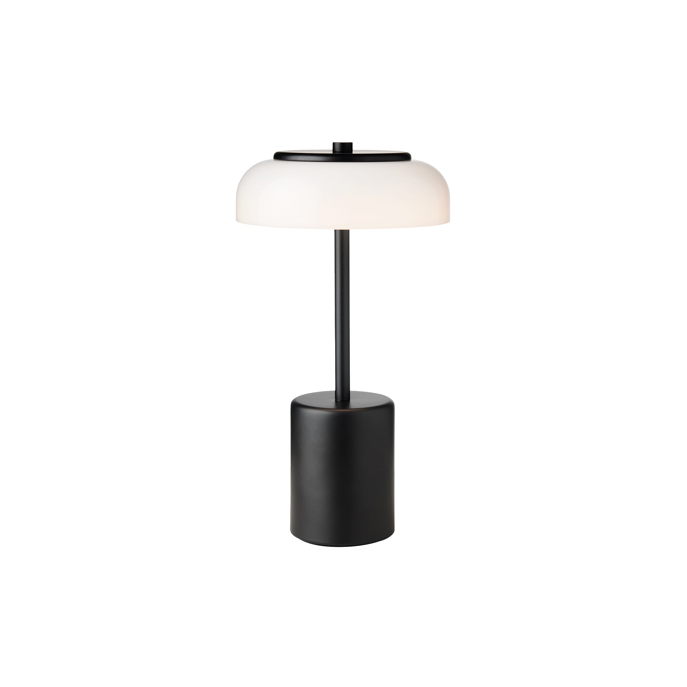 Blossi Mini Table Lamp: Black + Opal White