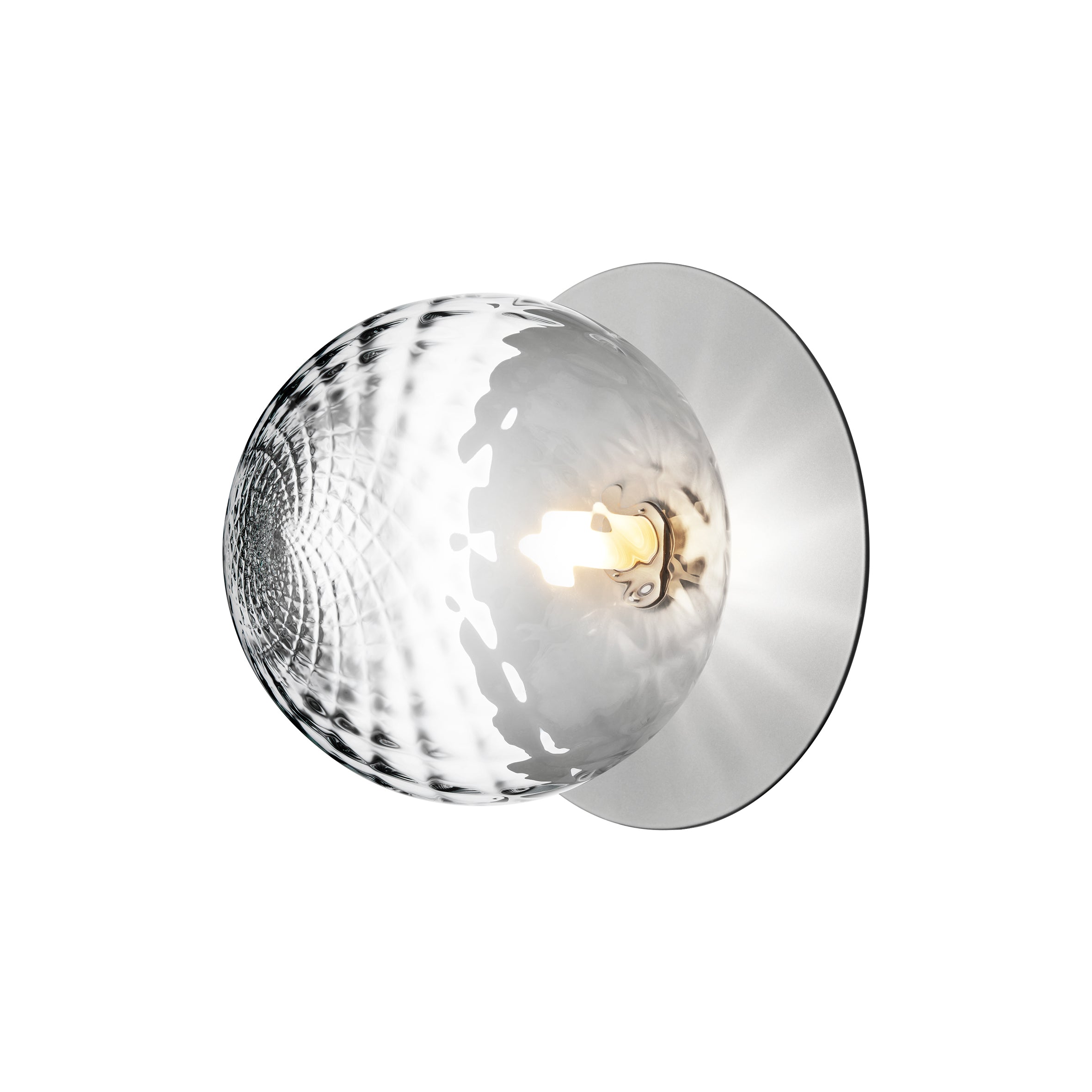 Liila 1 Large Wall/Ceiling Lamp: Set of 2 + Light Silver + Optic Clear