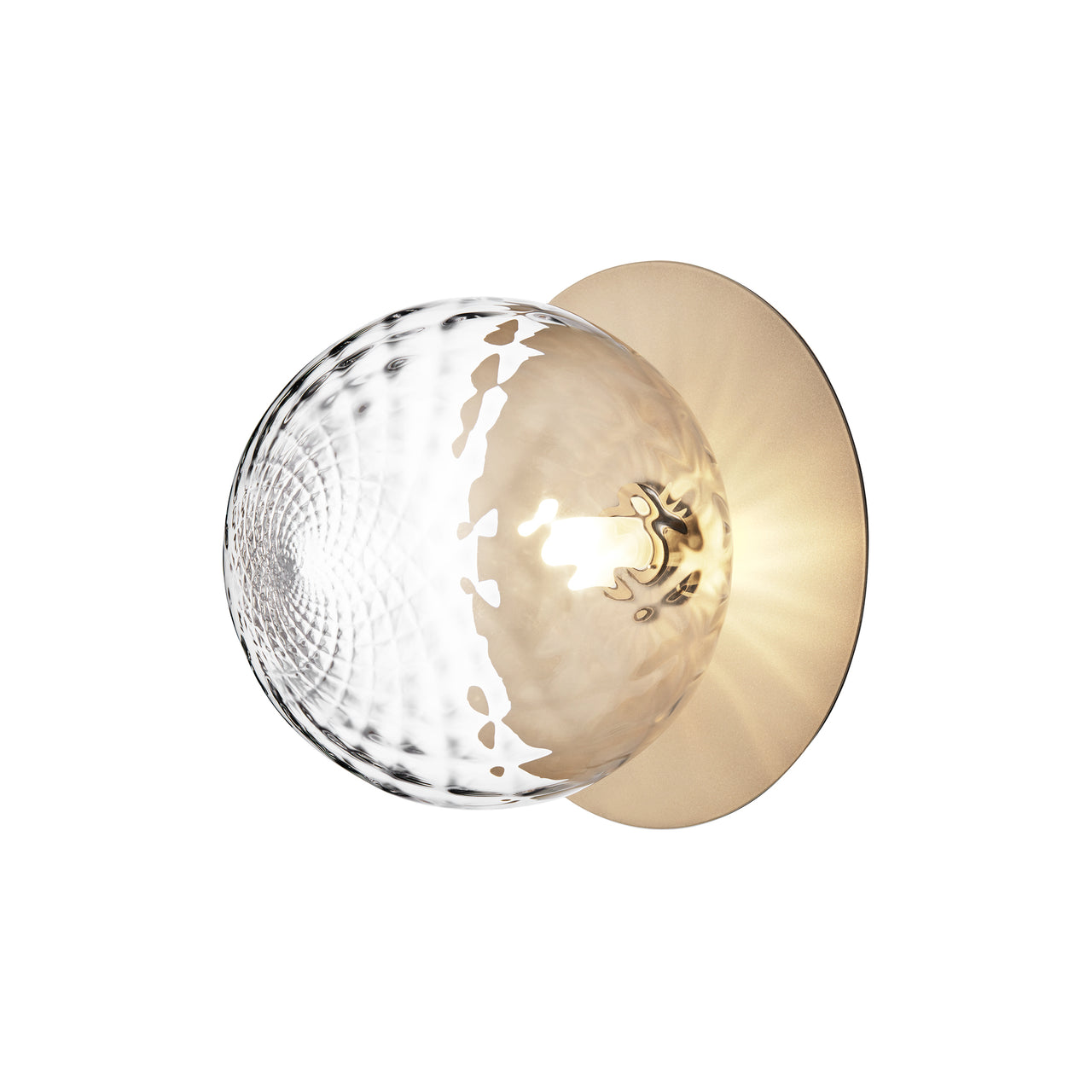 Liila 1 Large Wall/Ceiling Lamp: Set of 2 + Nordic Gold + Optic Clear