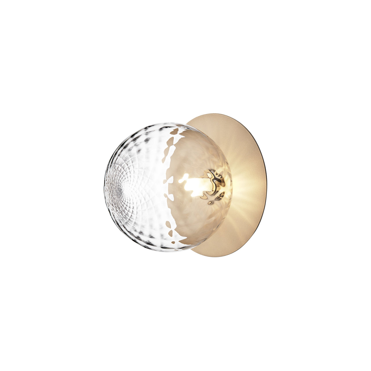 Liila 1 Medium Wall/Ceiling Lamp: Set of 4 + Nordic Gold + Optic Clear