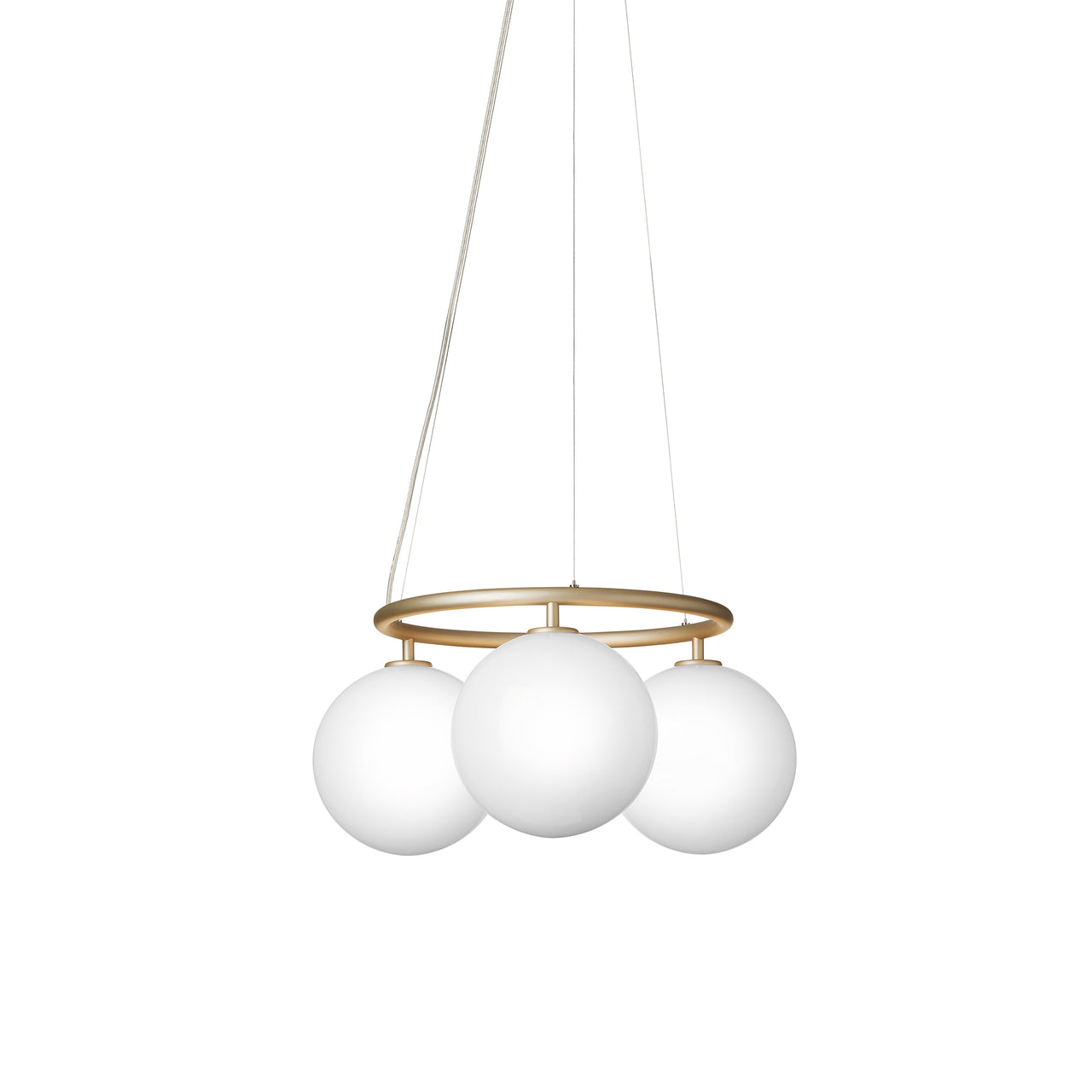 Miira 3 Circular Pendant: Brass + Opal