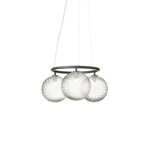 Miira 3 Circular Pendant: Rock Grey + Optic Clear