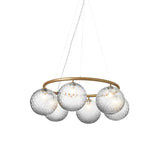 Miira 6 Circular Chandelier: Optic Clear + Brass