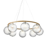 Miira 8 Circular Chandelier: Optic Clear + Brass