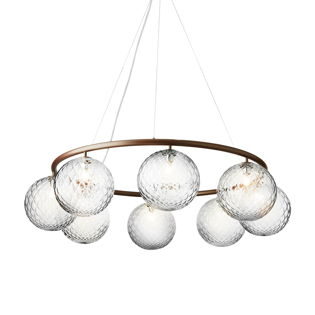 Miira 8 Circular Chandelier: Optic Clear + Dark Bronze