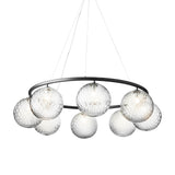 Miira 8 Circular Chandelier: Optic Clear + Rock Grey