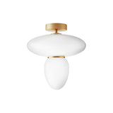 Rizzatto 42 Ceiling Lamp: Satin Brass + Gold