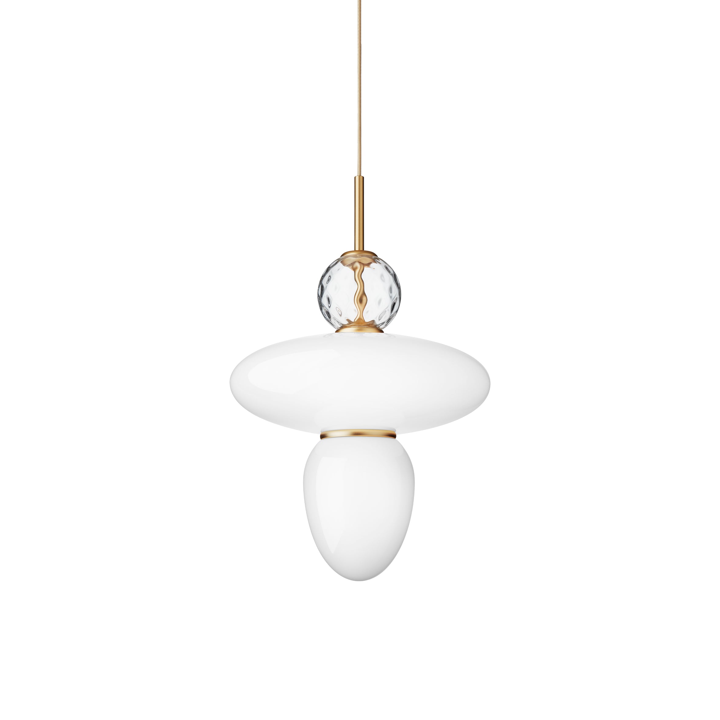 Rizzatto 43 Pendant Lamp: Satin Brass + Gold