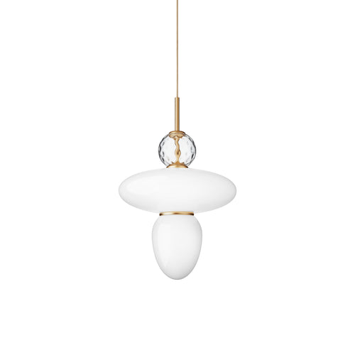 Rizzatto 43 Pendant Lamp: Satin Brass + Gold