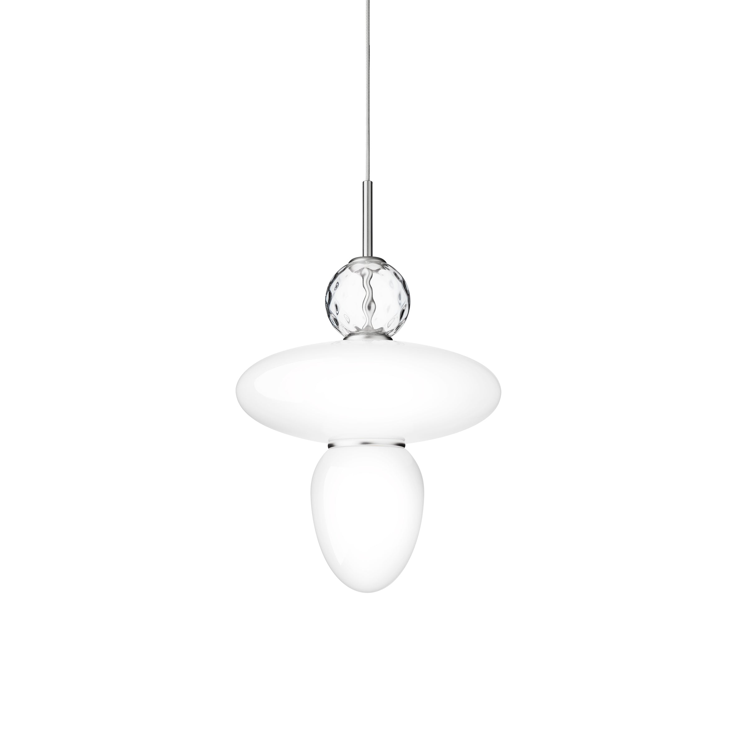 Rizzatto 43 Pendant Lamp: Satin Silver + Silver