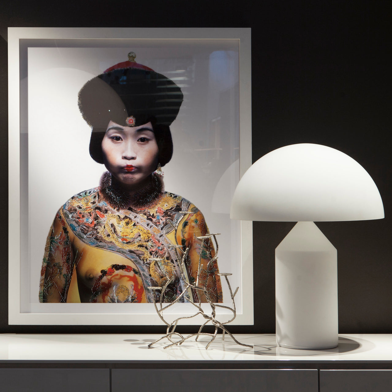 Atollo Table Lamp: Glass