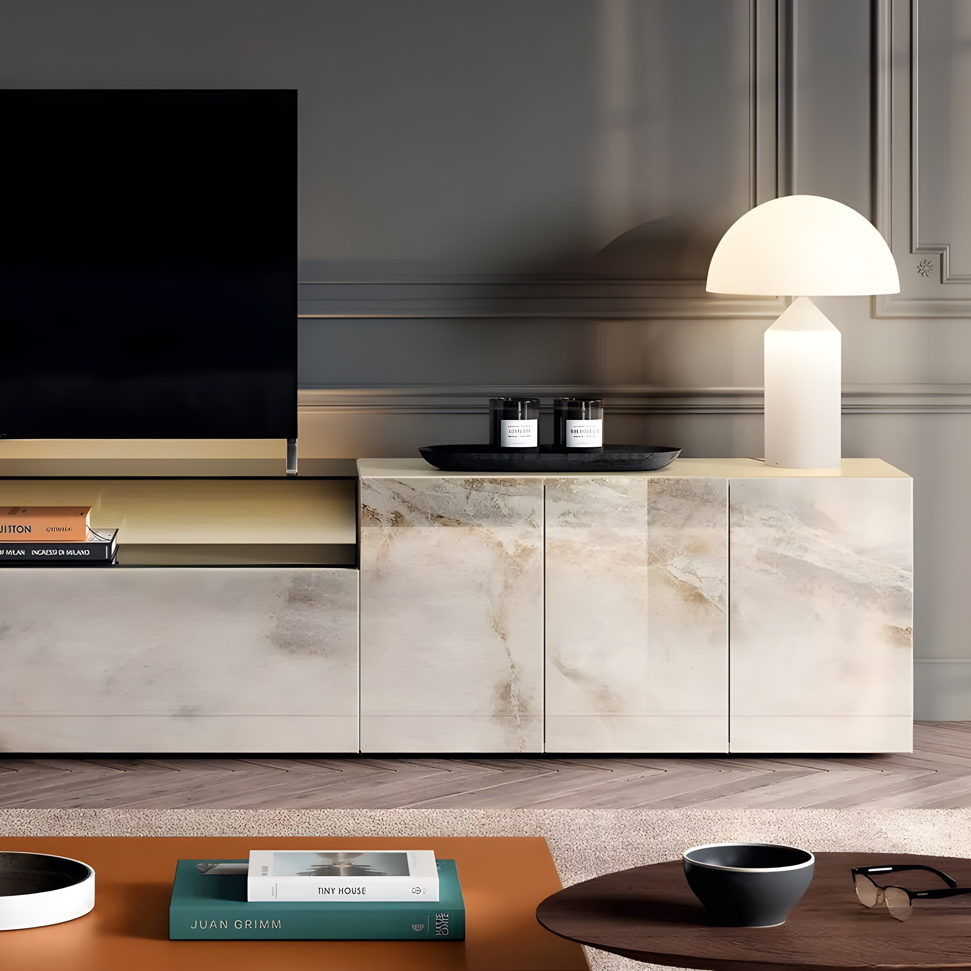 Atollo Table Lamp: Glass