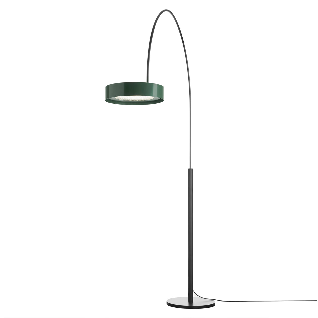 Berlin Arched Floor Lamp: Outdoor + Matt Black + Green