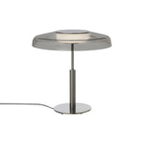 Dora Table Lamp: Satin Black Nickel + Smokey Grey Glass