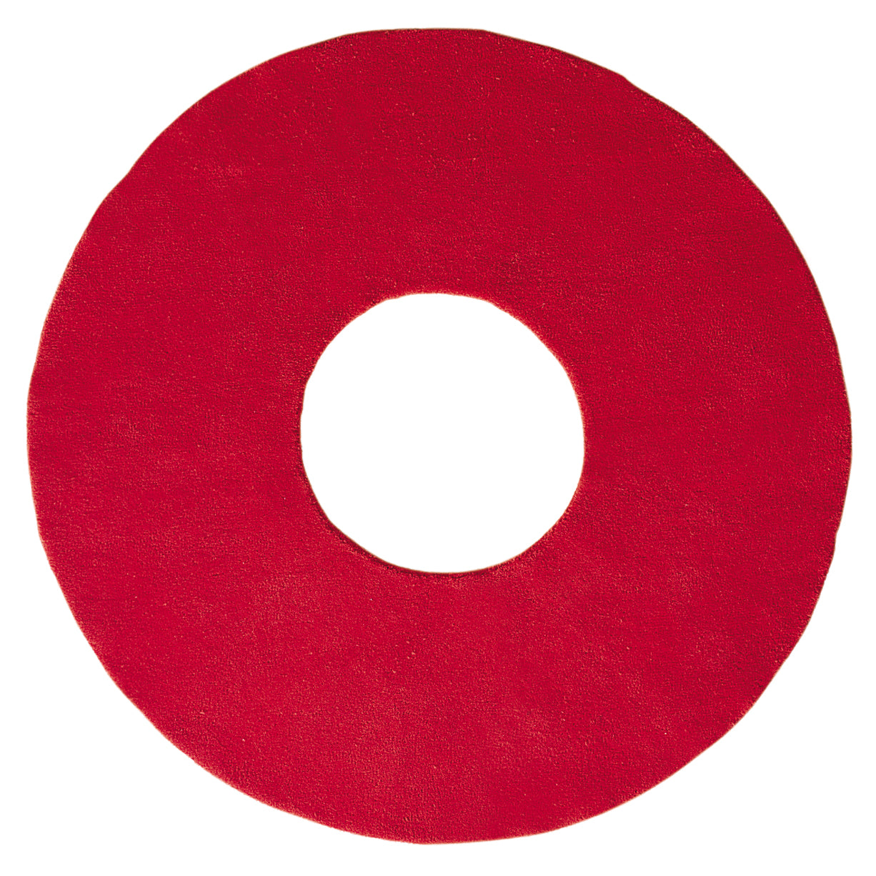 O  Hand Tufted Round Rug: Extra Large + Red