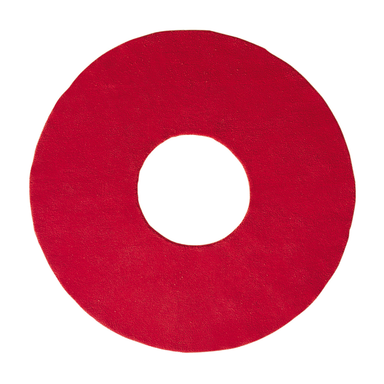 O Hand Tufted Round Rug: Medium + Red