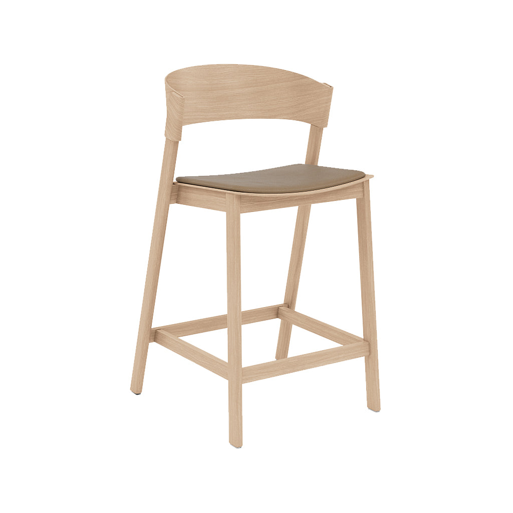 Cover Counter Stool: Upholstered + Oak + Without Foot Protect