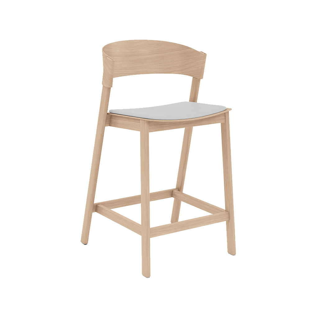 Cover Counter Stool: Upholstered + Oak + Without Foot Protect