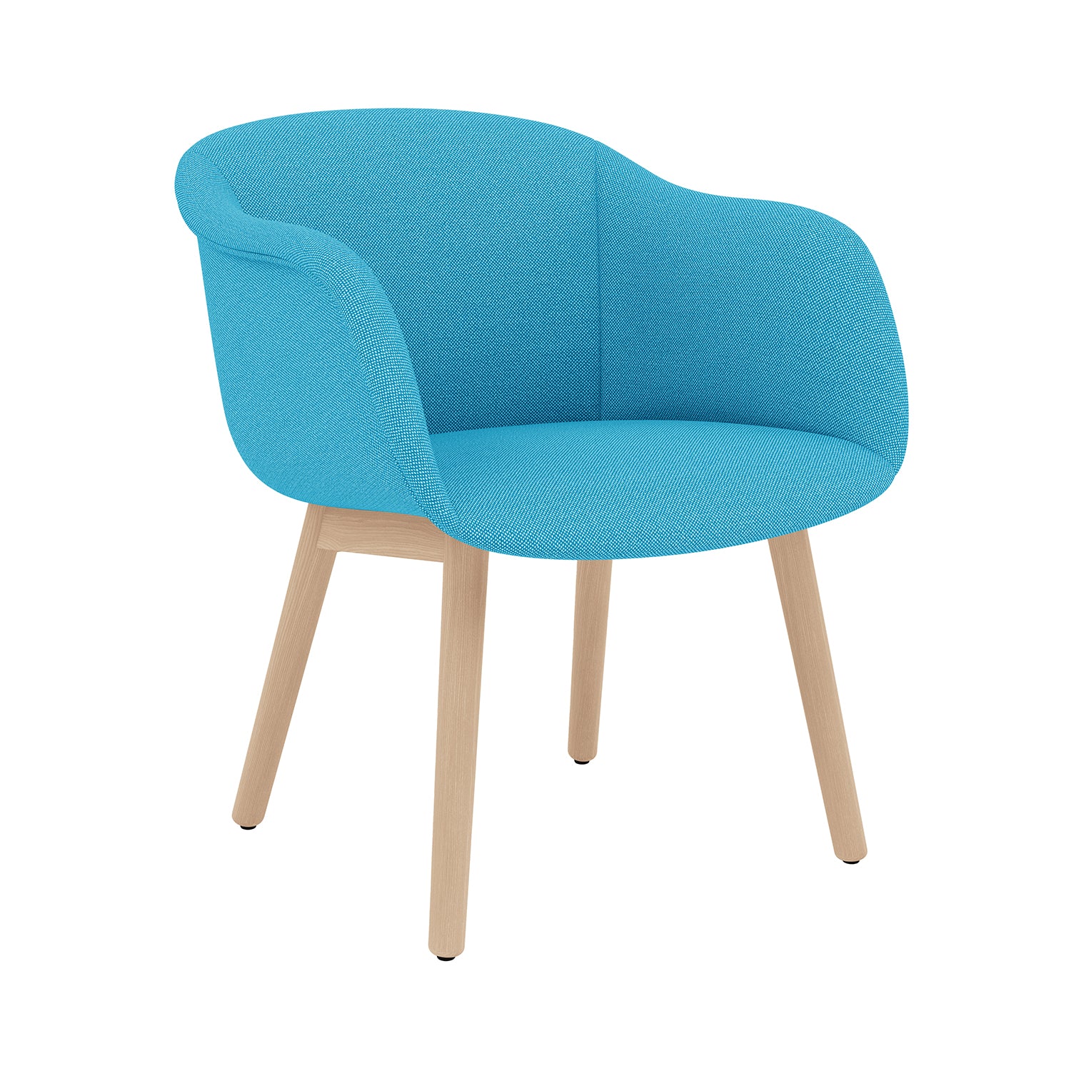Fiber Soft Armchair: Wood Base + Upholstered + Oak