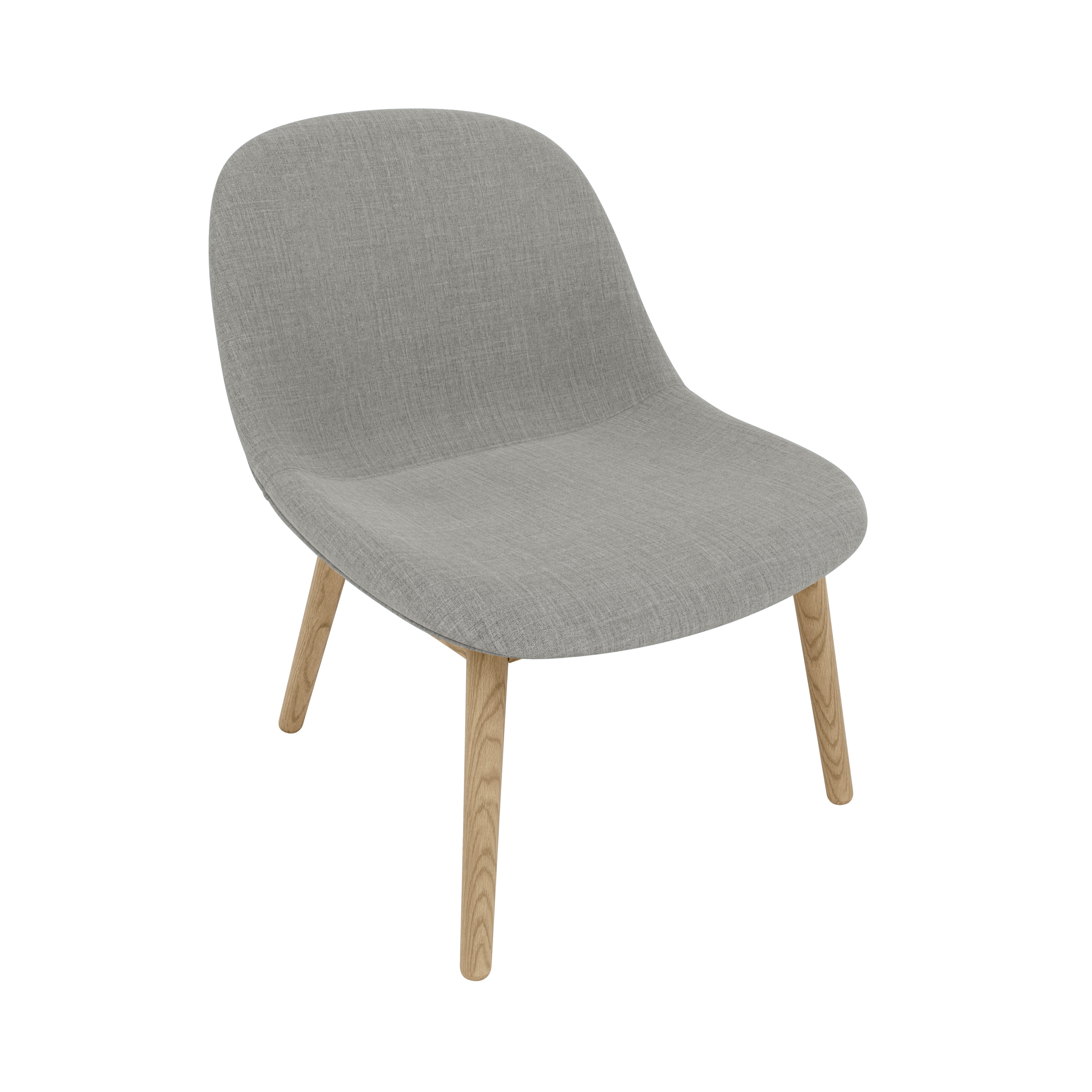 Fiber Lounge Chair: Wood Base + Upholstered + Oak