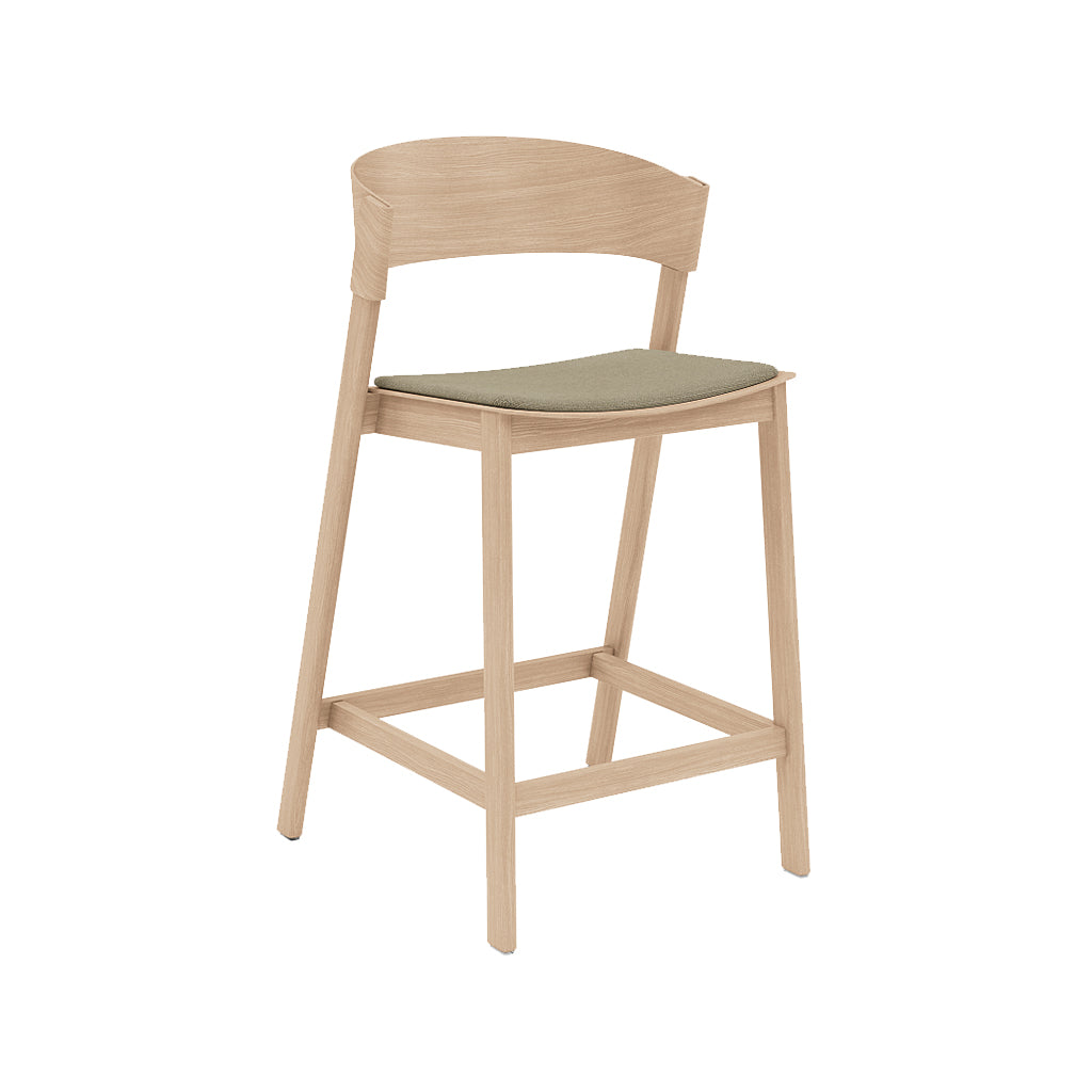 Cover Counter Stool: Upholstered + Oak + Without Foot Protect