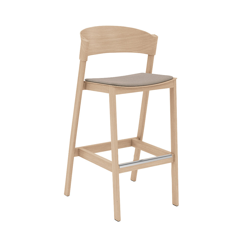 Cover Bar Stool: Upholstered + Oak + With Foot Protect