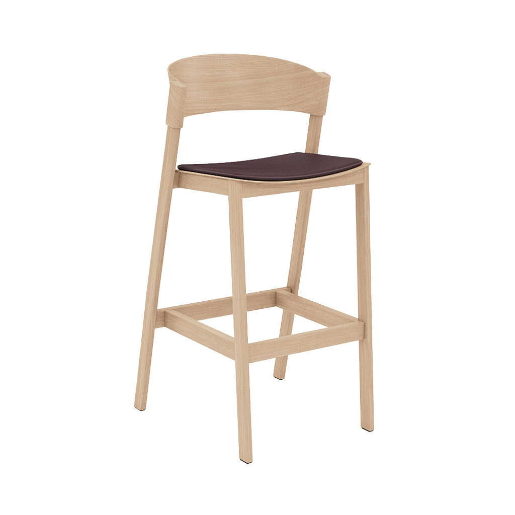 Cover Bar Stool: Upholstered + Oak + Without Foot Protect