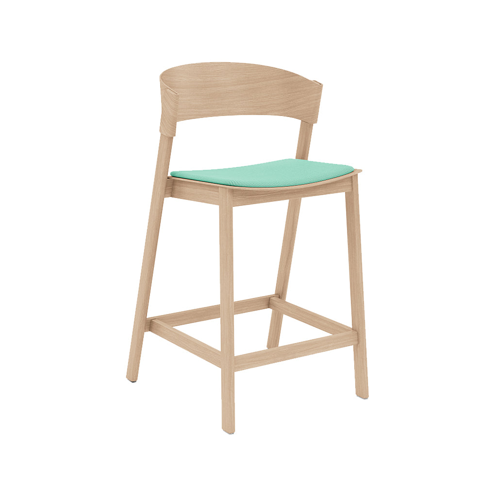 Cover Counter Stool: Upholstered + Oak + Without Foot Protect