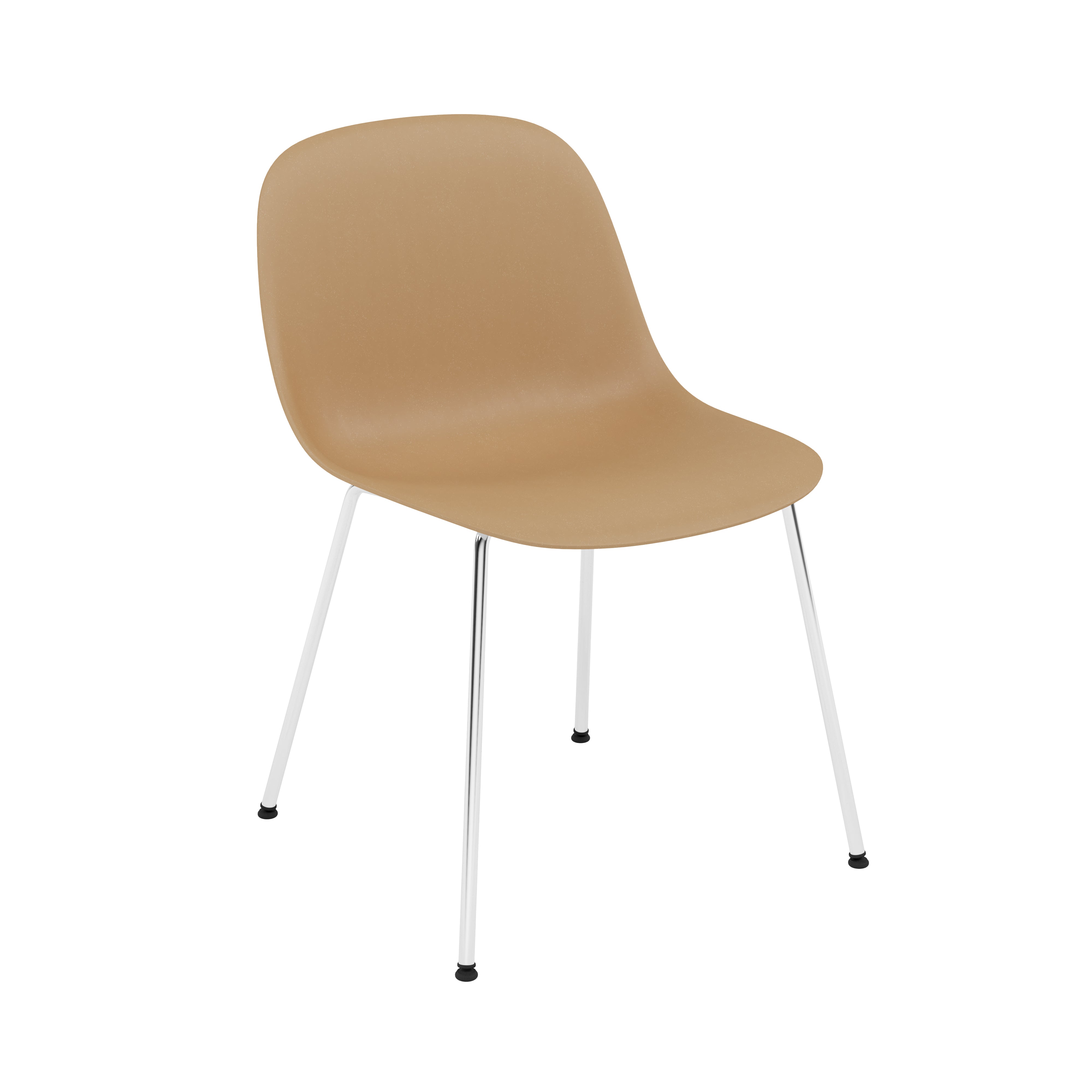 Fiber Side Chair: Tube Base + Recycled Shell + Chrome + Ochre