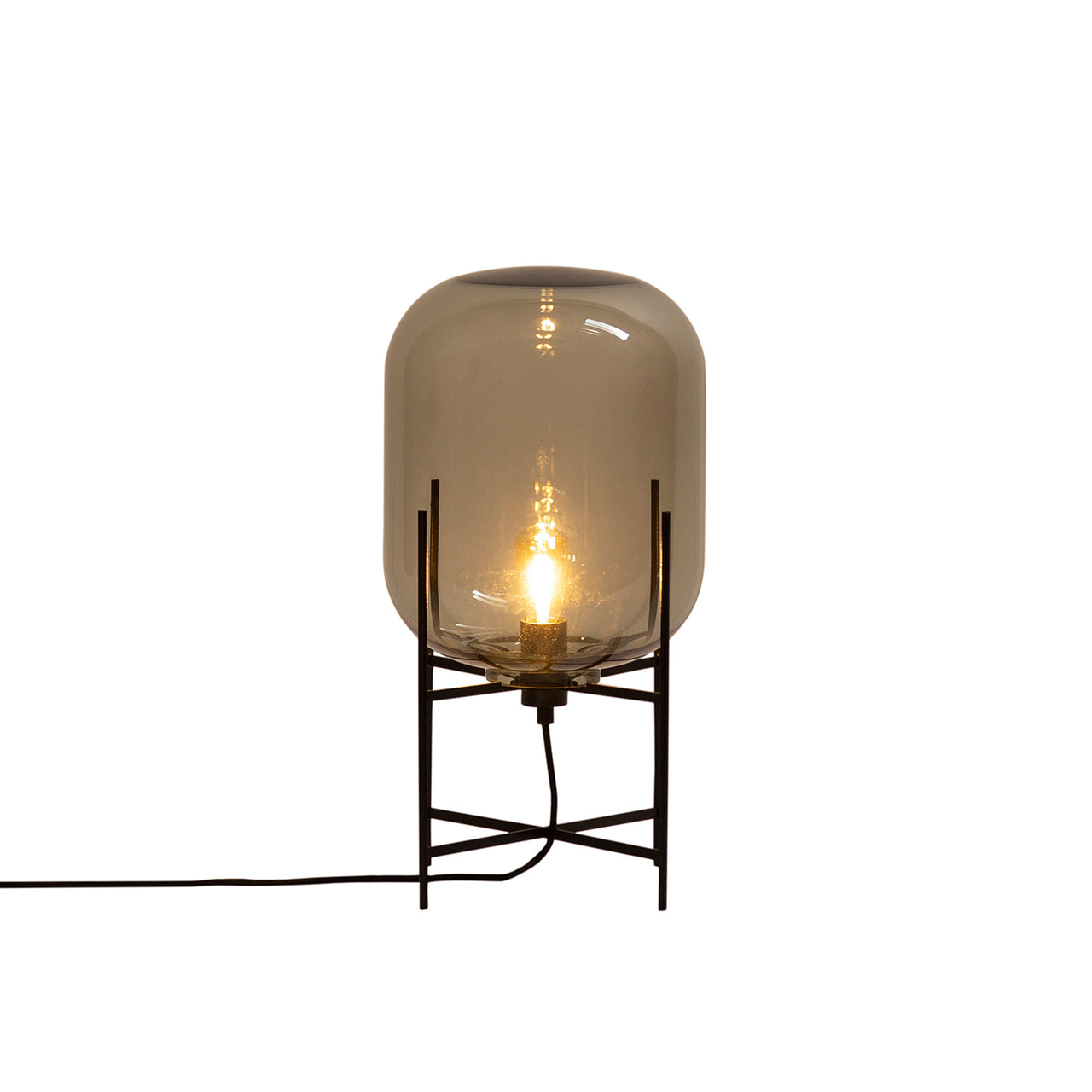 Oda Table Lamp: Steel Grey + Black