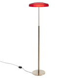 Dora Floor Lamp: Satin Gold + Sand Blasted Red