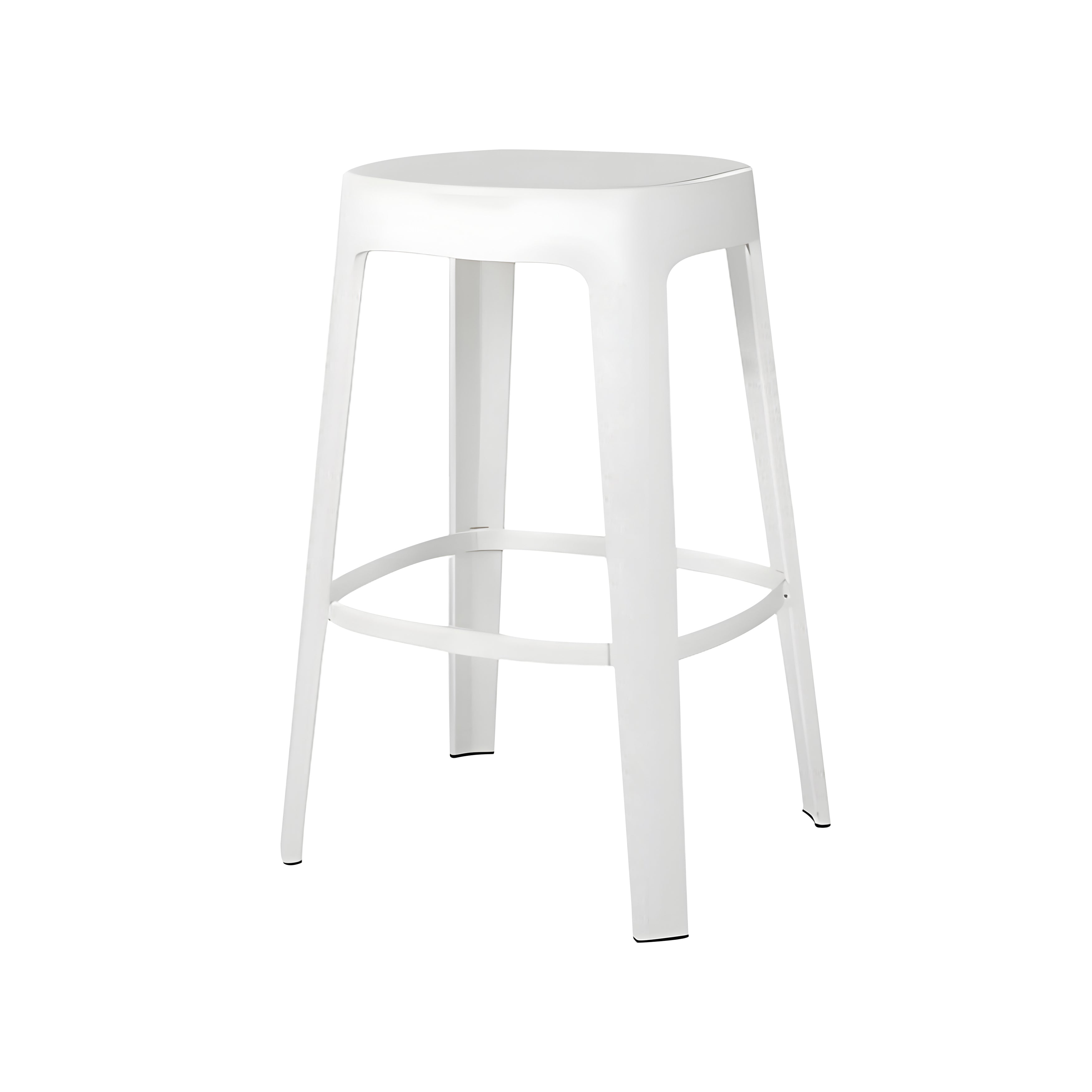 Ombra Bar + Counter Stool: Stacking + Counter + Traffic White