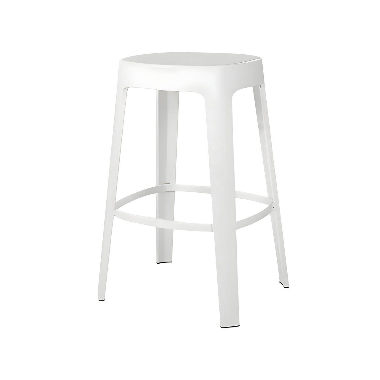 Ombra Bar + Counter Stool: Stacking + Counter + Traffic White