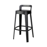 Ombra Bar + Counter Stool with Backrest: Bar + Jet Black