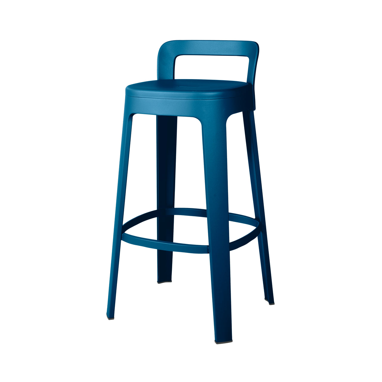 Ombra Bar + Counter Stool with Backrest: Bar + Green Blue