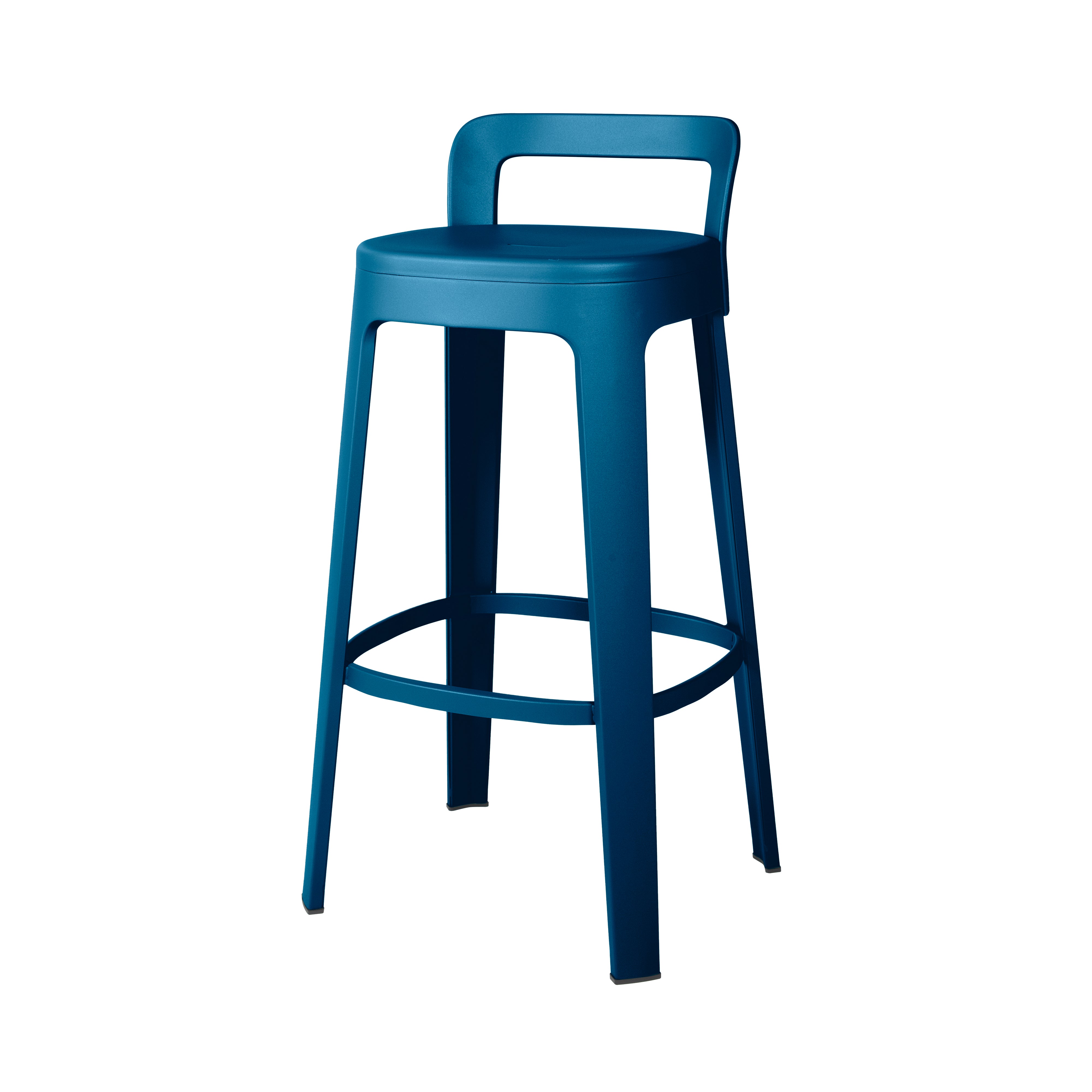 Ombra Bar + Counter Stool with Backrest: Counter + Blue