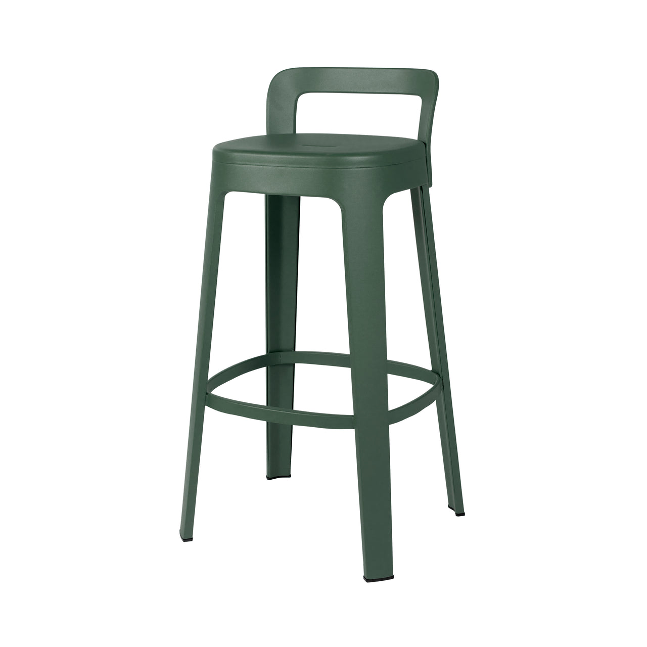 Ombra Bar + Counter Stool with Backrest: Bar + Nordic Green