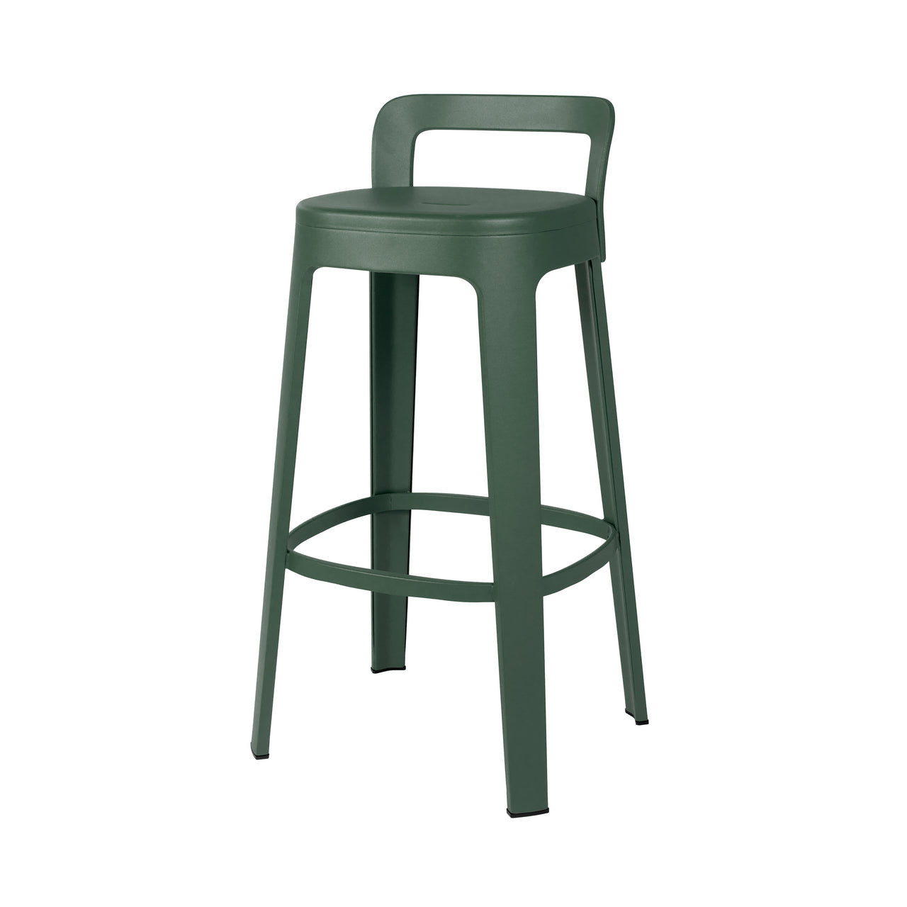 Ombra Bar + Counter Stool with Backrest: Bar + Green