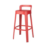Ombra Bar + Counter Stool with Backrest: Bar + Traffic Red