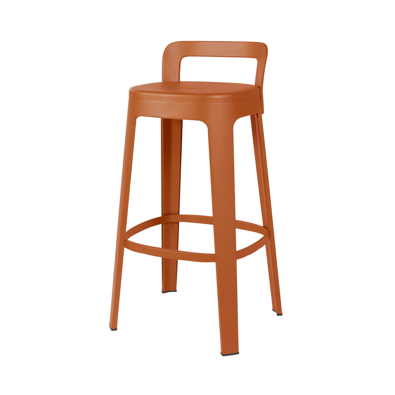 Ombra Bar + Counter Stool with Backrest: Bar + Terracotta