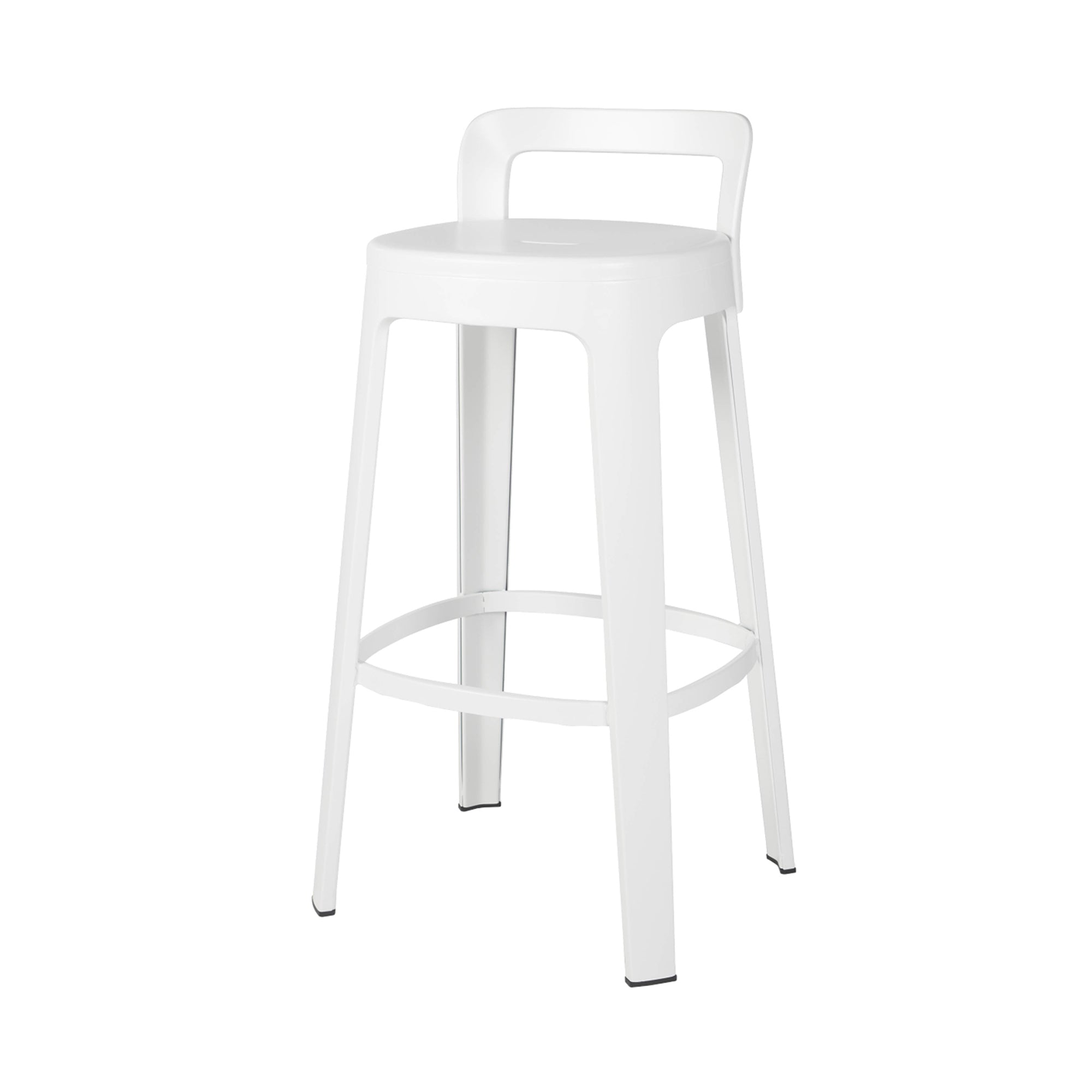 Ombra Bar + Counter Stool with Backrest: Bar + White