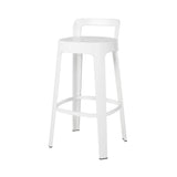 Ombra Bar + Counter Stool with Backrest: Bar + Traffic White
