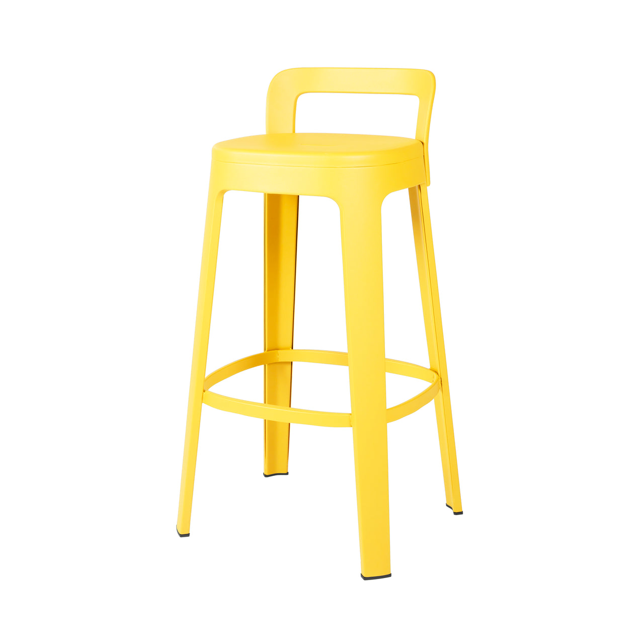 Ombra Bar + Counter Stool with Backrest: Bar + Sulfur Yellow
