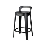 Ombra Bar + Counter Stool with Backrest: Counter + Jet Black