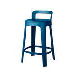 Ombra Bar + Counter Stool with Backrest: Counter + Blue