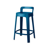 Ombra Bar + Counter Stool with Backrest: Counter + Green Blue