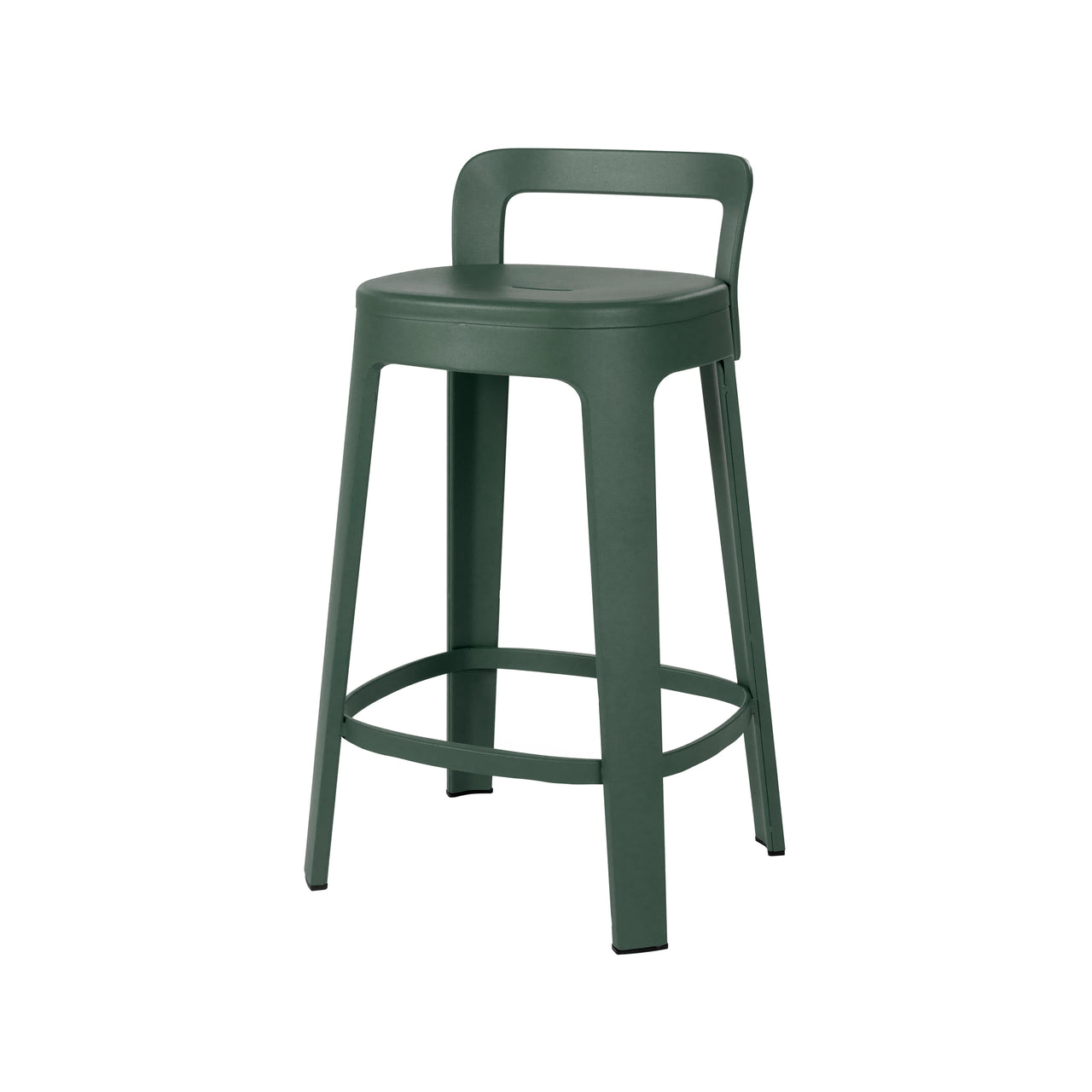 Ombra Bar + Counter Stool with Backrest: Bar + Nordic Green