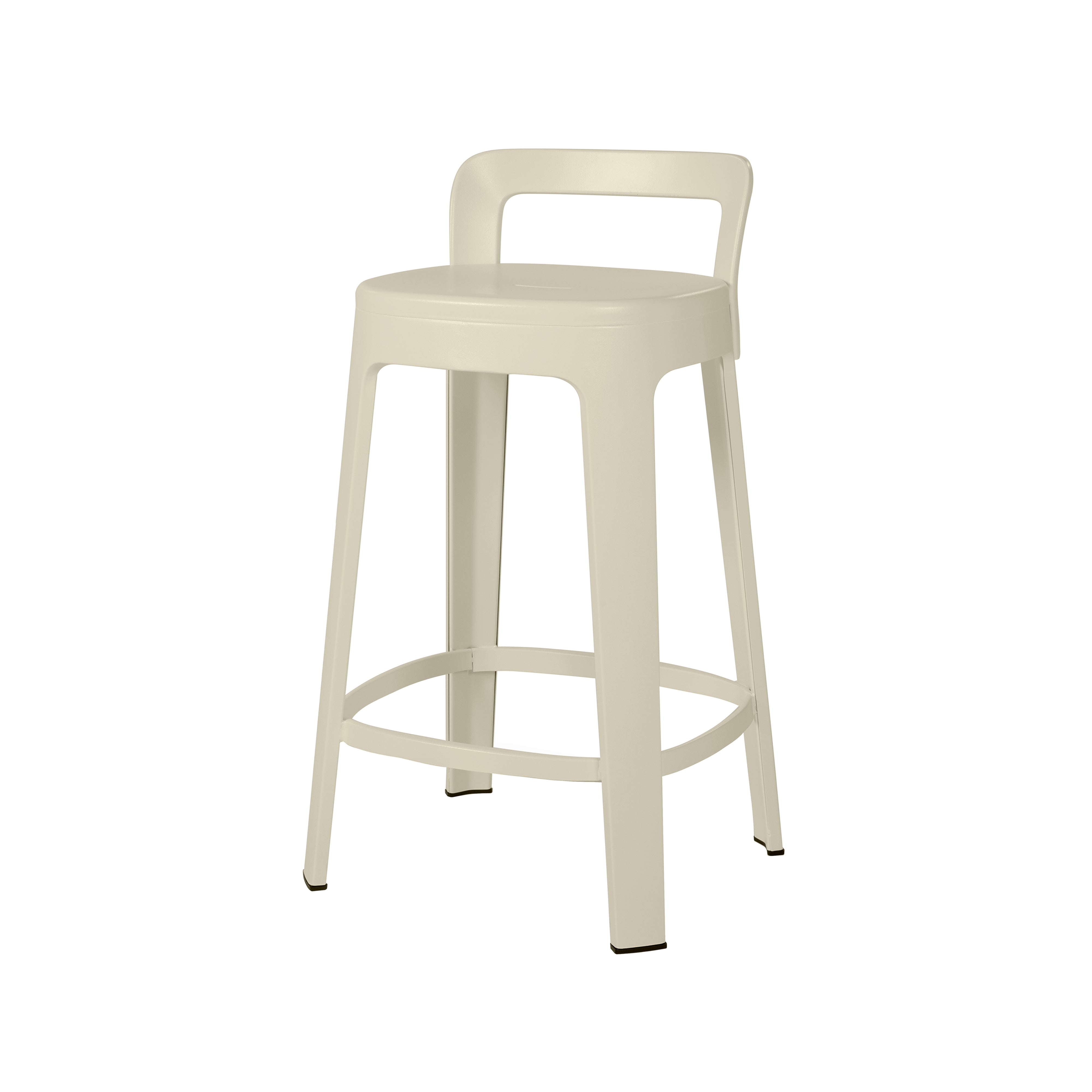 Ombra Bar + Counter Stool with Backrest: Counter + Silk Grey